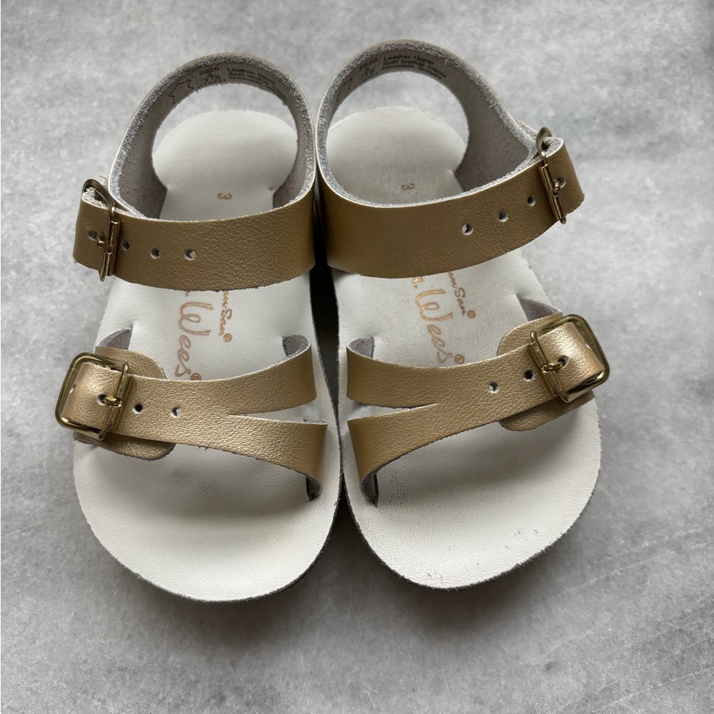 Sun San See Wees Gold Sandals size 3